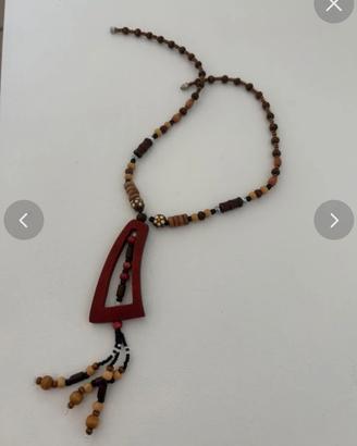 Collana Etnica Africana Originale – In Legno e Per