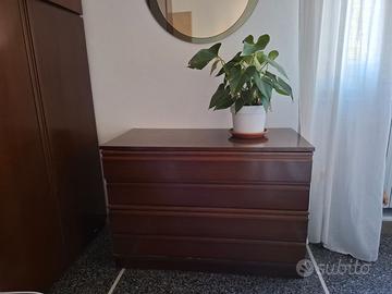 Cassettiera marrone con 4 cassetti