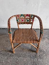Sediolina vintage in vimini