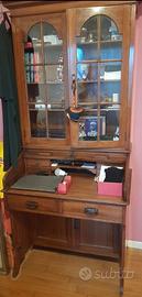 Credenza/scrittoio antiquariato con alzata vetrata