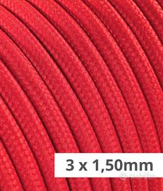 Cavo Tessile Tondo Rosso 3x1,5 x Impianti a Vista