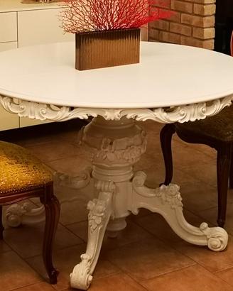 Tavolo rotondo in legno allungabile
