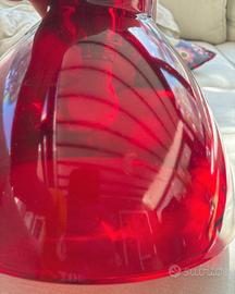 Lampadario in vetro colore rosso