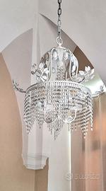 Lampadario vintage gocce di cristallo