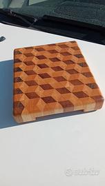 Tagliere artigianale effetto cubi 3D