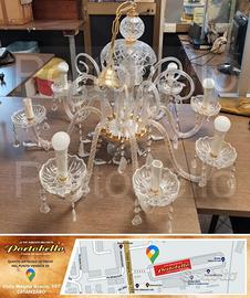 Codice: 272436 LAMPADARIO 8 LUCI IN VETRO DI MURA