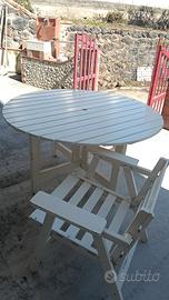 Tavolo pieghevole anni 60 con sedie