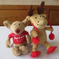 Peluche Topo Nici e Renne. Topo 19cm Renne 15cm