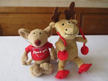 Peluche Topo Nici e Renne. Topo 19cm Renne 15cm