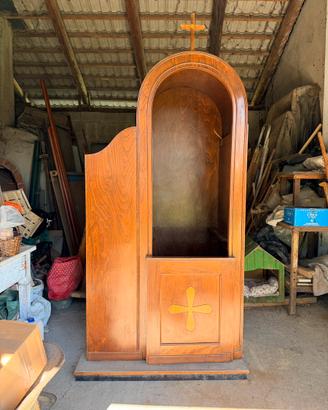 Confessionale vintage originale in legno