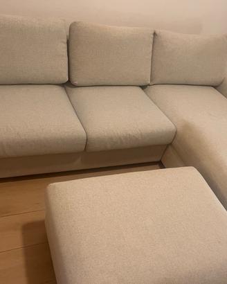 Divano VIMLE beige 2 posti+penisola+pouf