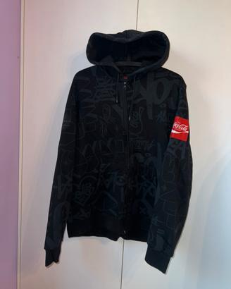 Giacca nera con zip Coca Cola