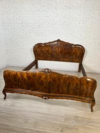 Letto matrimoniale in radica di noce primo '900