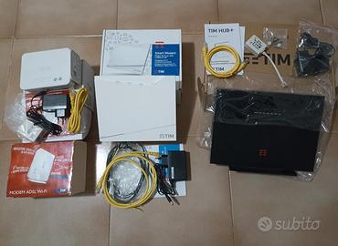 In blocco n° 3 Modem Router wifi Adsl e Fibra Tim