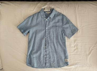 Camicia ragazzo maniche corte misto lino