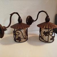 coppia di vecchie applique restaurate