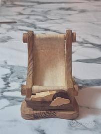 Sedia portacellulare o altro in legno fatta a mano