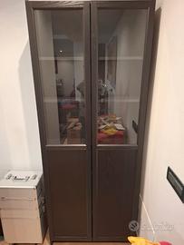 Libreria Ikea Billy, rovere moro + ante Oxberg