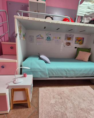 Cameretta bambina colorata rosa lilla bianca