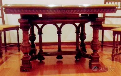 Tavolo Francese con 4 prolunghe + 4 sedie