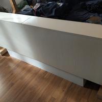 Testiera letto contenitore in legno massiccio