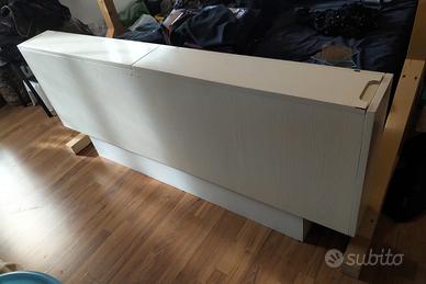 Testiera letto contenitore in legno massiccio