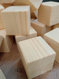 50 PZ segnaposto cubi in legno 