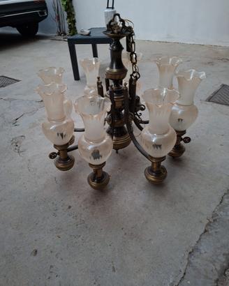 lampadario vintage ottone