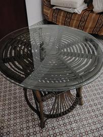 set da giardino in vimini