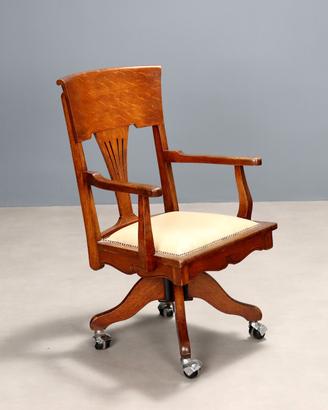 Poltrona Girevole in Rovere - Inizio XX Secolo