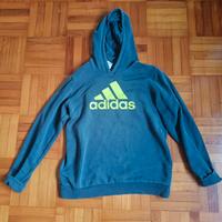 Felpa con cappuccio Adidas - Grigio Antracite/Verd