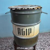 Latta Olio Motori AGIP Vintage Smaltata Def. Ferra