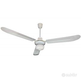4 Ventilatore a Soffitto Bianco 3 Pale Luce NUOVO