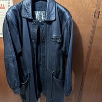 Giacca pelle nera vintage artigianale - M donna
