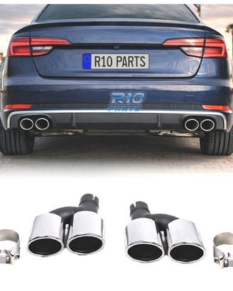 TERMINALI SCARICO AUDI A4 16-19 LOOK S4 CROMO