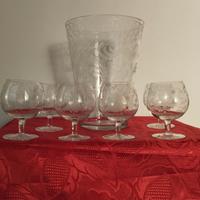 Set Boule +6 calici in vetro di Murano serigrafato