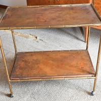 Carrello con struttura in metallo disegno bambù