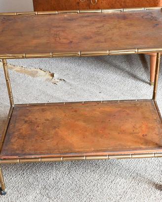 Carrello con struttura in metallo disegno bambù