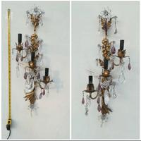 Coppia antiche applique dorate d'epoca