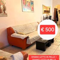 Divano letto pelle 3 posti + Divano pelle 2 posti