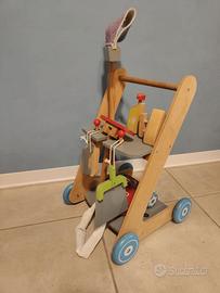 carrello pulizie in legno per bambini Montessori