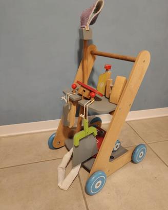 carrello pulizie in legno per bambini Montessori
