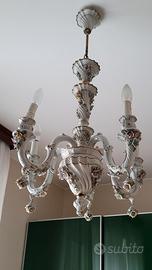 Meraviglioso lampadario porcellana di Capodimonte