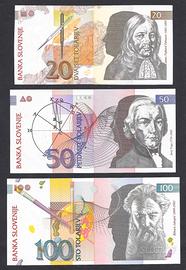 BANCONOTE SLOVENIA 20-50-100 TALLERI