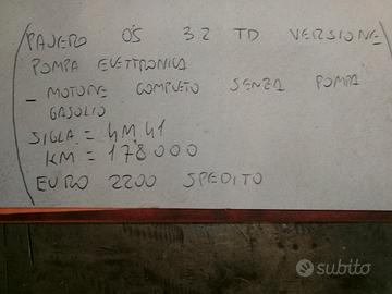 Motore compl senza pompa gasolio pajero 05 3.2 td