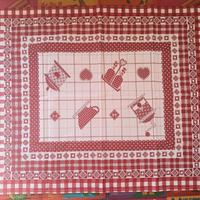 Tovaglia quadrato nuova a quadretti bianco rosso