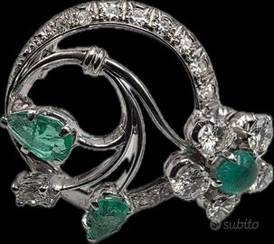 SPILLA ORO DIAMANTI SMERALDI