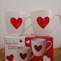 set 2 tazze brandani,tazze cuore brandani