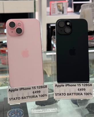 Apple iPhone 15 128GB - STATO BATTERIA 100%