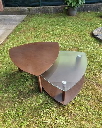 Tavolino in legno e vetro